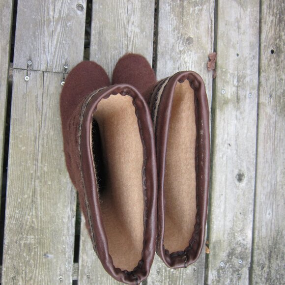 Handmade Wool Boots Women's Size 8 US Latex-Free Brown Warm Boots Flower Petals - Picture 9 of 16